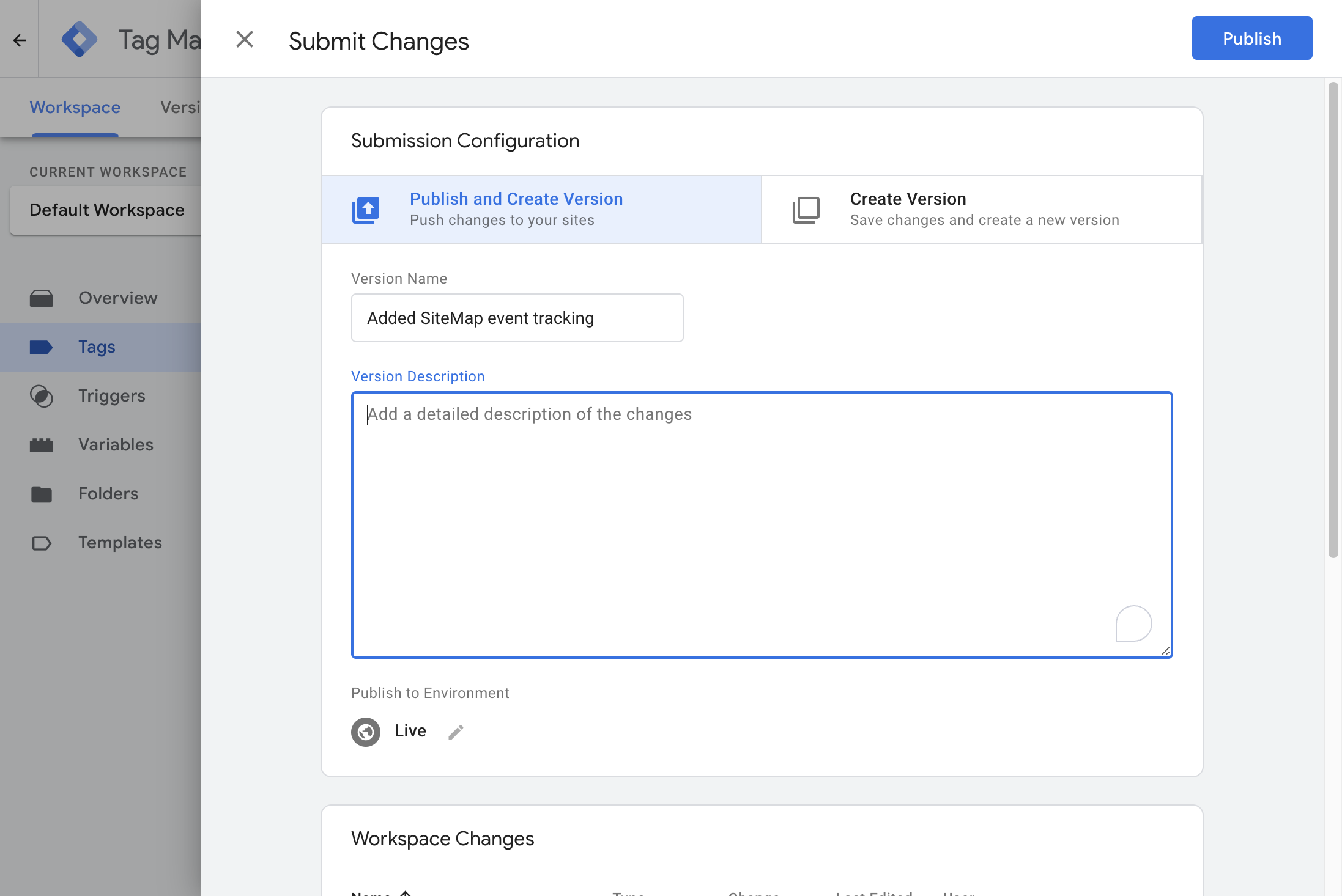 Paste "Added SightMap event tracking" into input