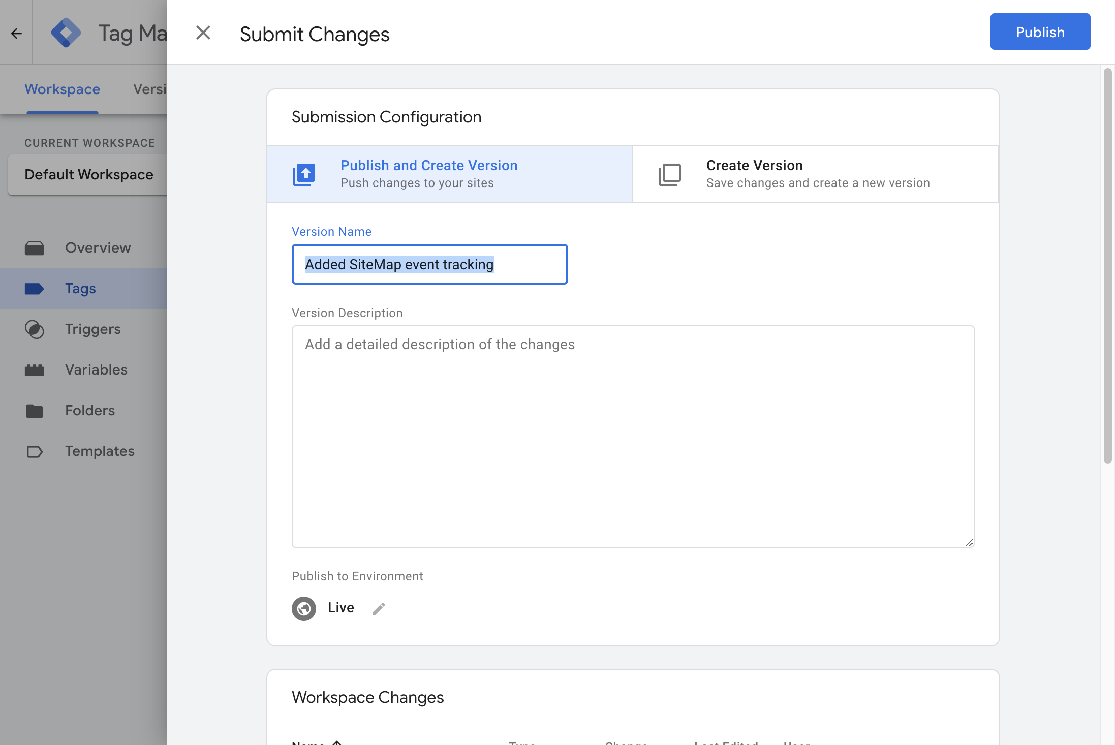 Copy input titled "Added SightMap event tracking"