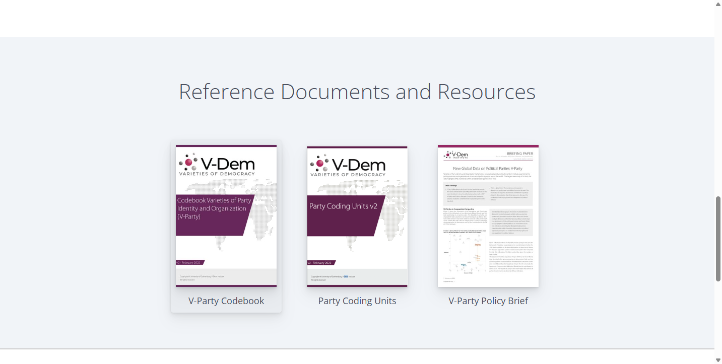 Click on V-Party Codebook