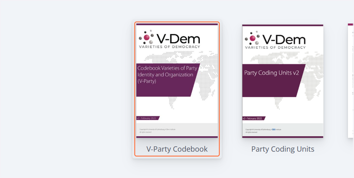 Click on V-Party Codebook