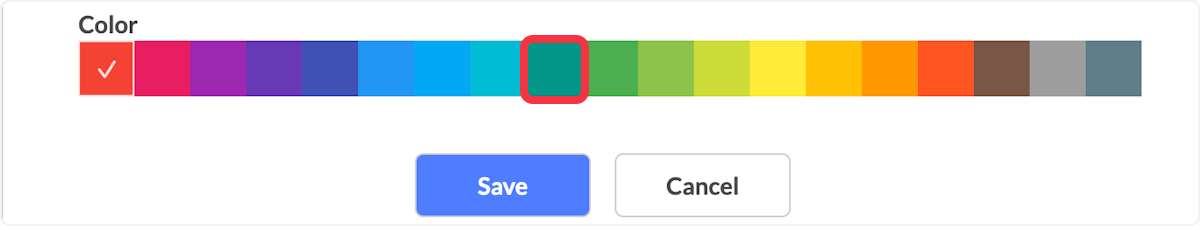 Choose a color to associate with the project code. 