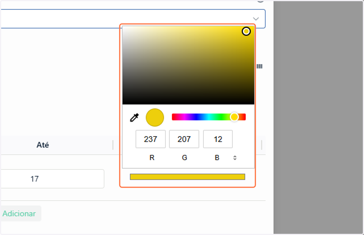 Em seguida, defina a coloração do seu intervalo.