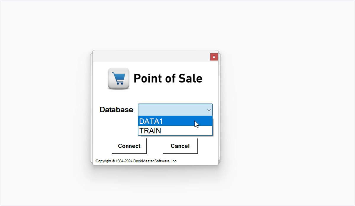 Select the database and connect