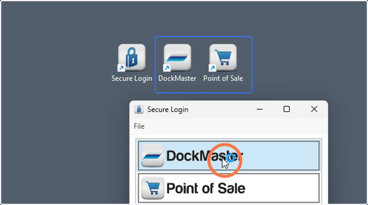 Open the DockMaster application and/or the Point of Sale application.