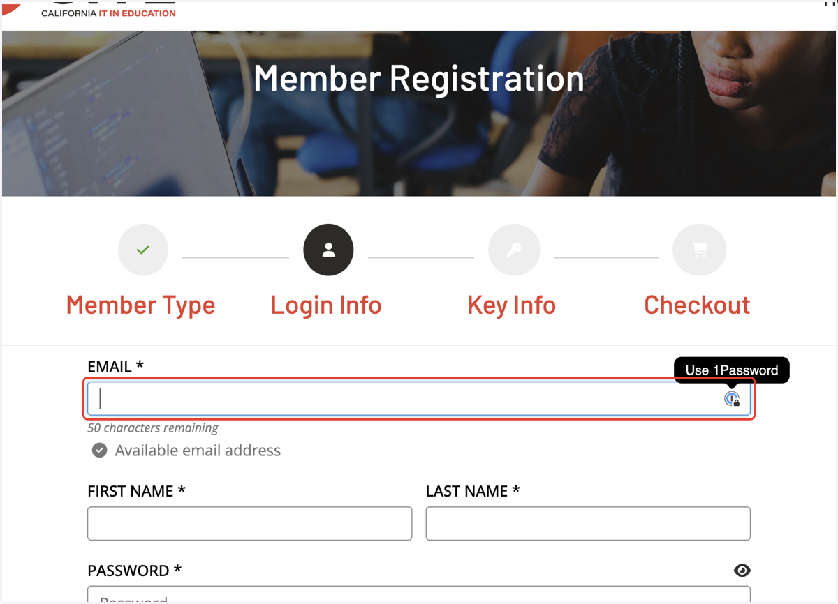 Complete the membership application
