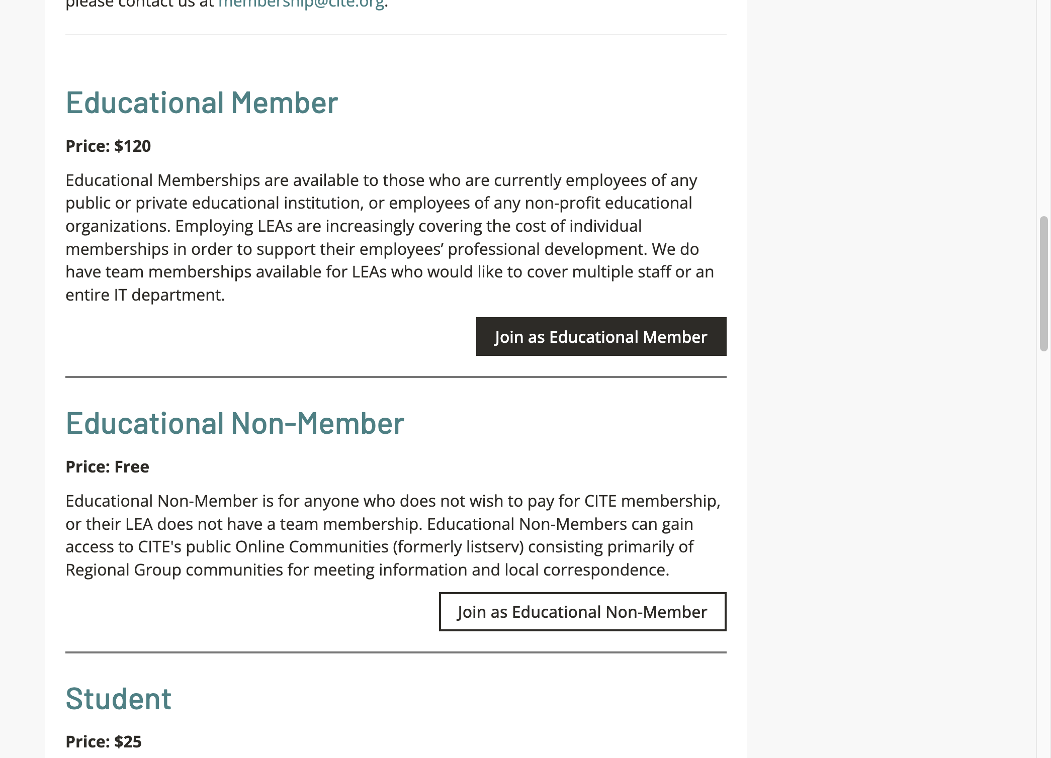 Click on Join as Educational Non-Member