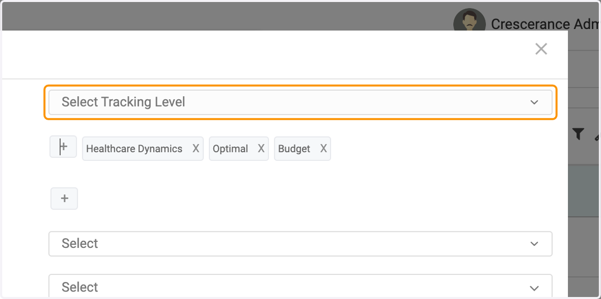 Select a tracking level