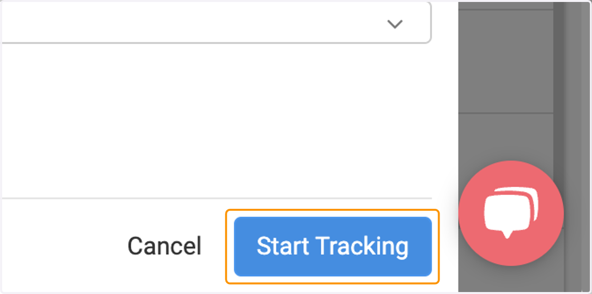 Click on 'Start Tracking' to save changes