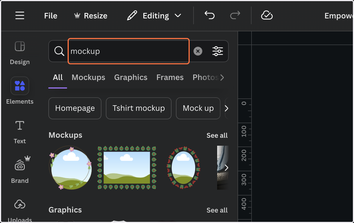 Type "mockup"