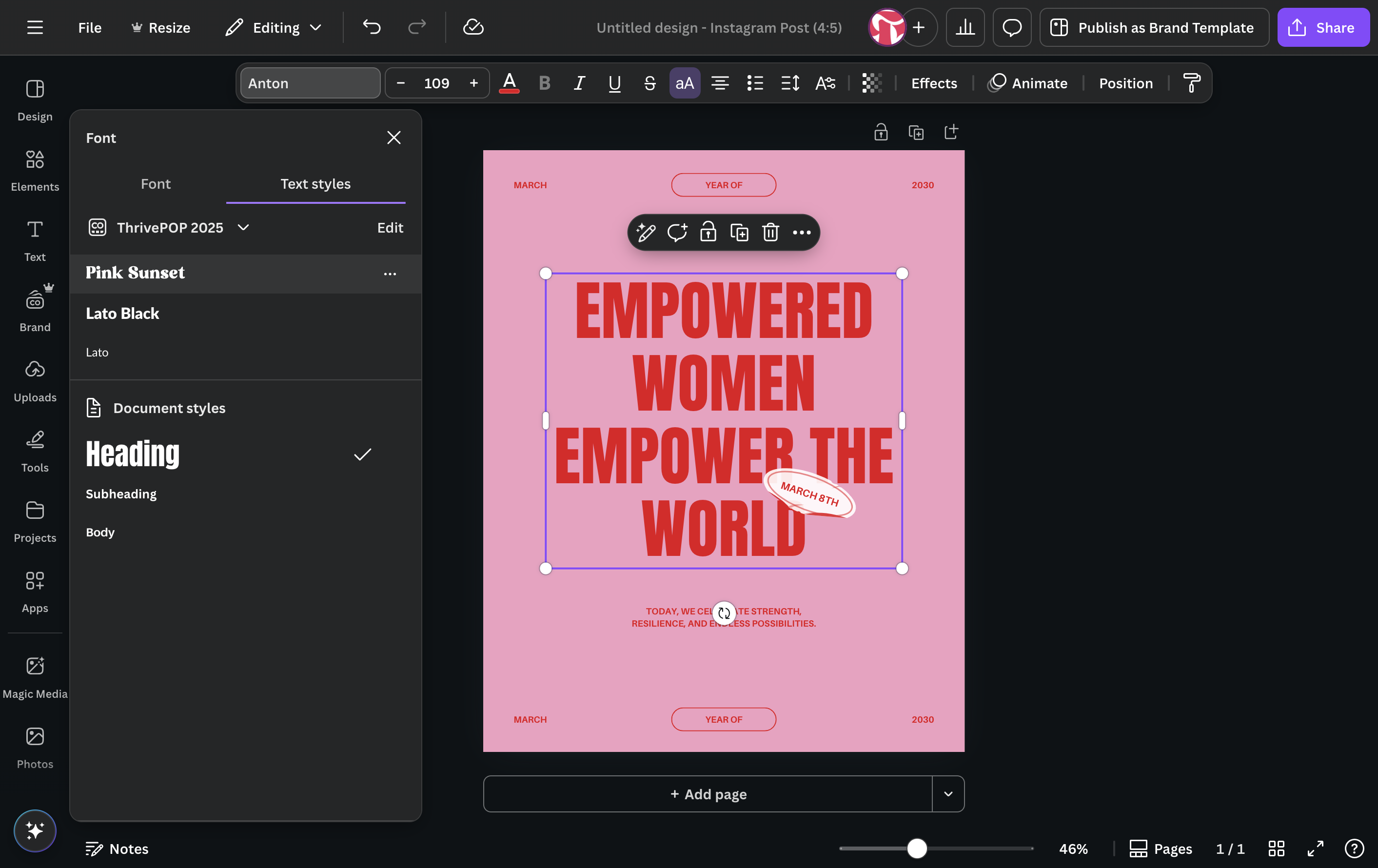 Click on Pink Sunset (Any font style)