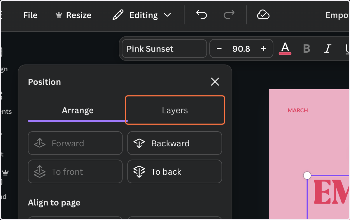 Click on Layers