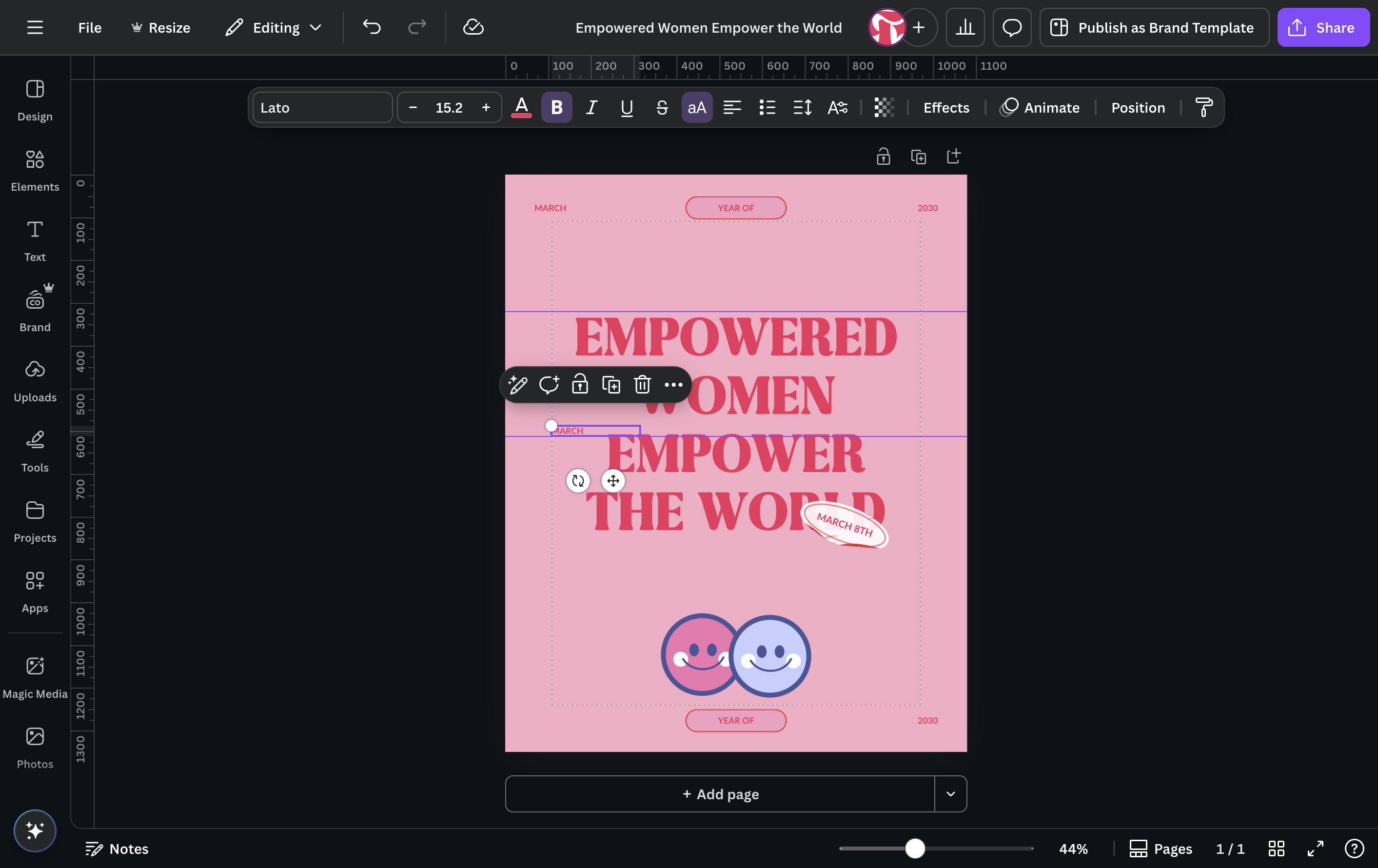 Drag highlighted element