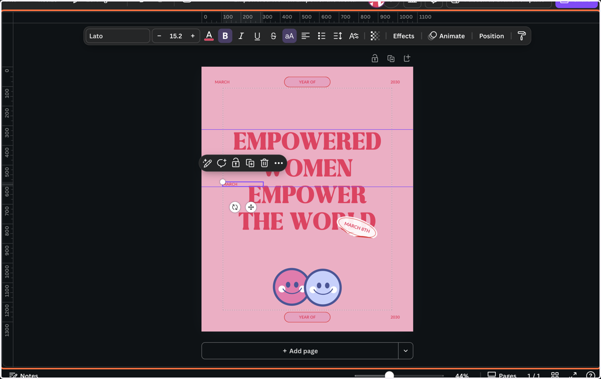 Drag highlighted element