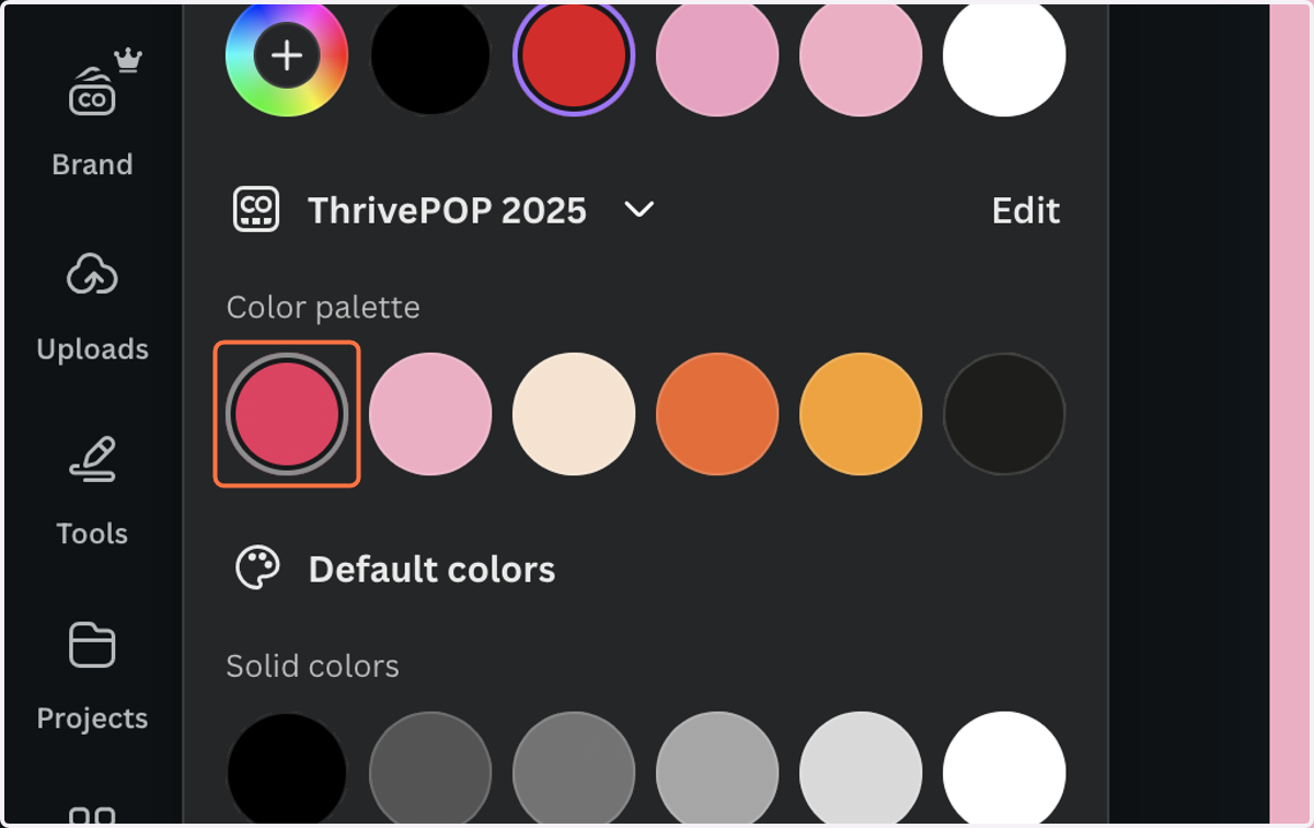 Select your new color.