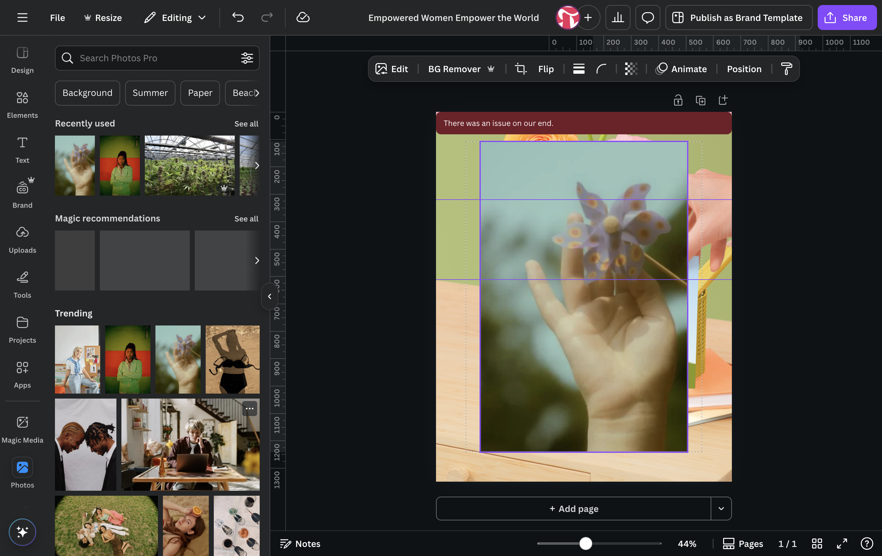 You can drag an image from the photos menu or from the canvas into a frame.