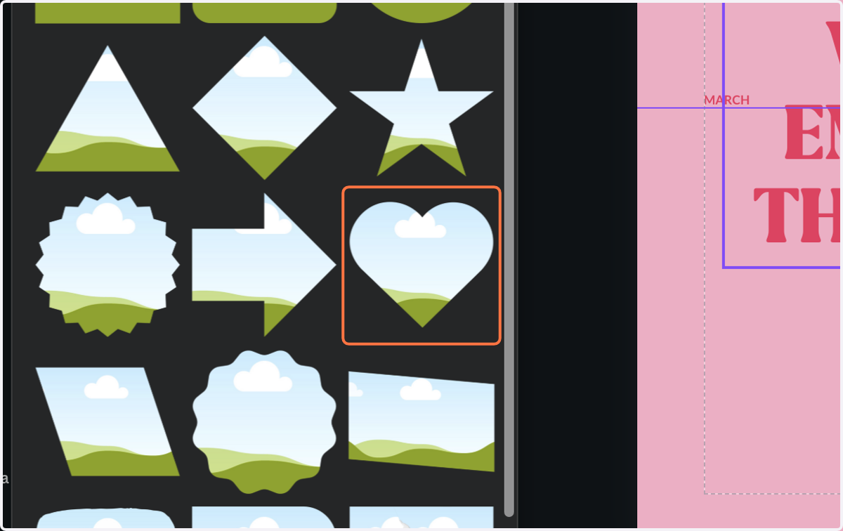 Select a frame to add it to the canvas.