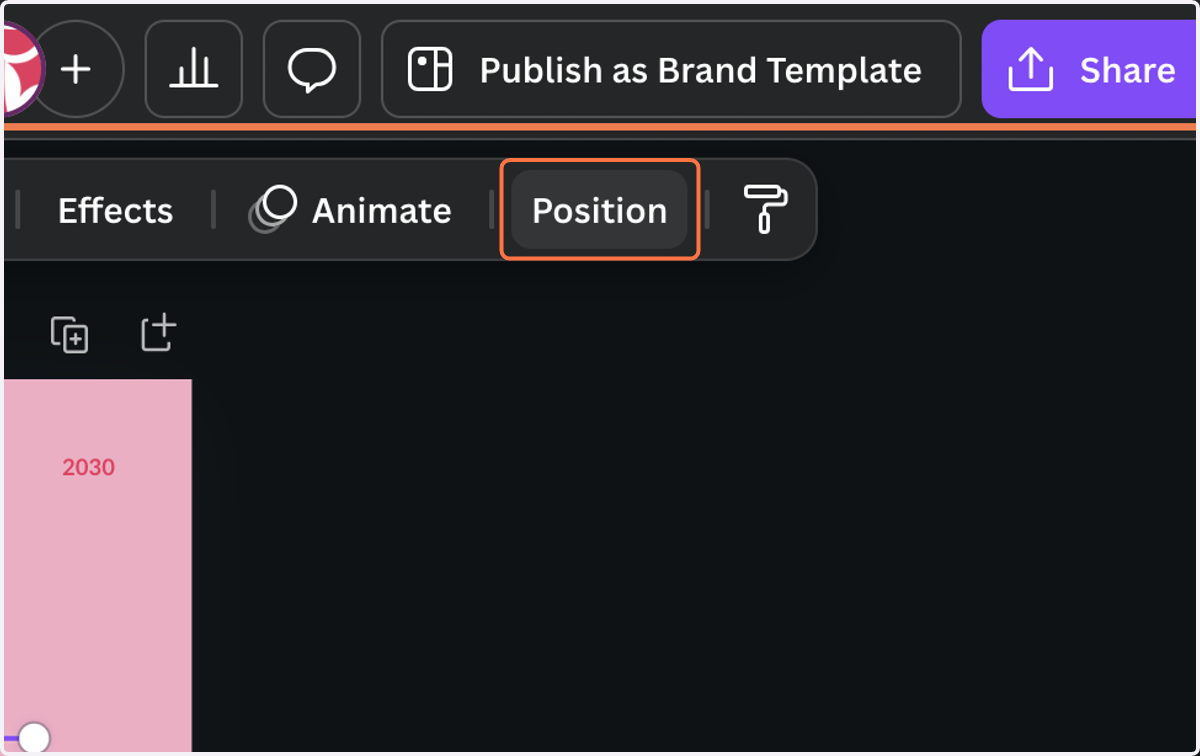 Click on Position