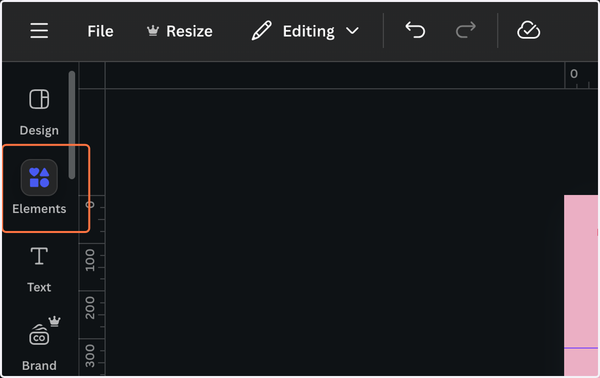 Click on Elements