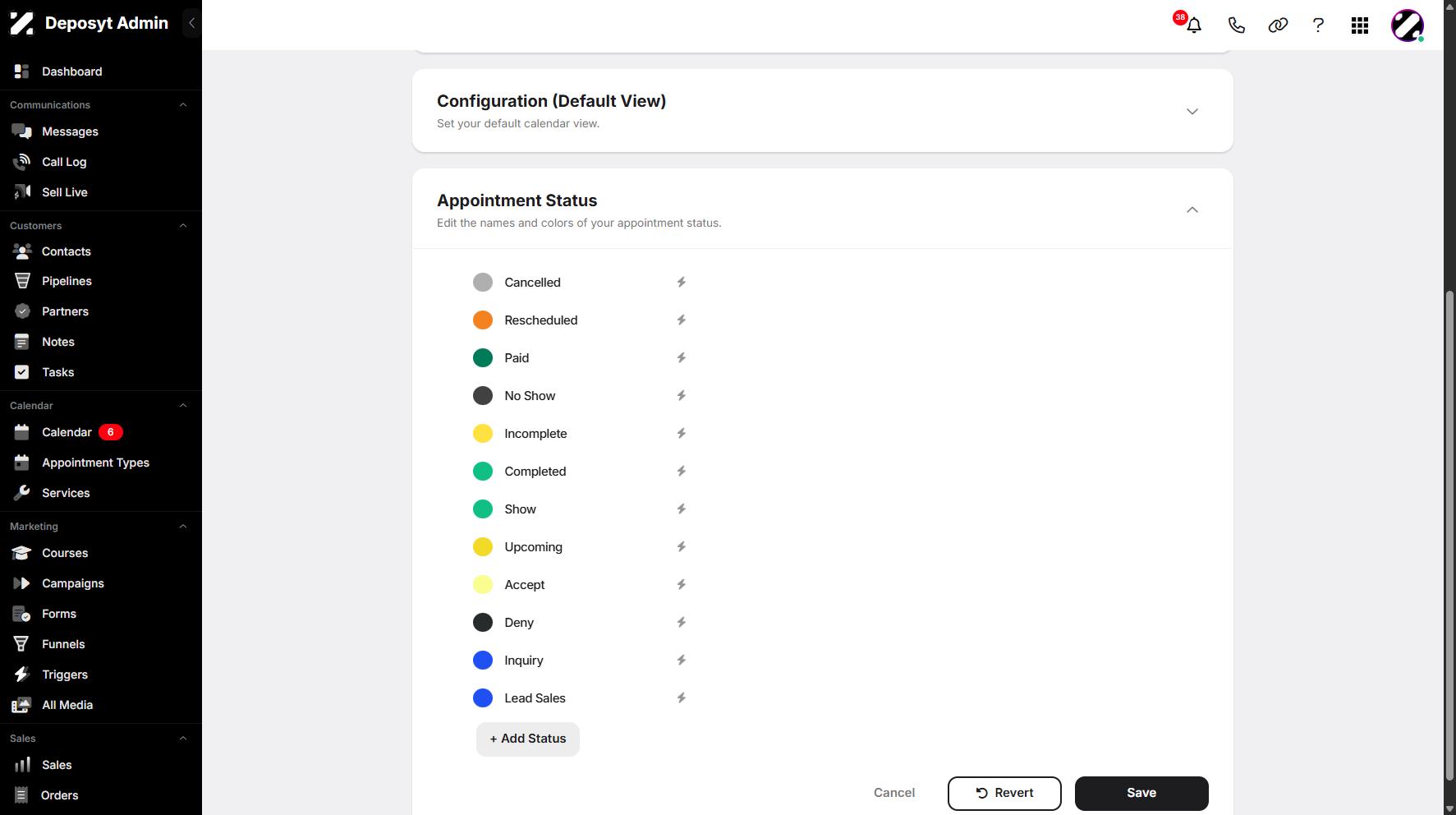 Step 9: Next is the + Add Status button, which allows you to add more statuses as needed.