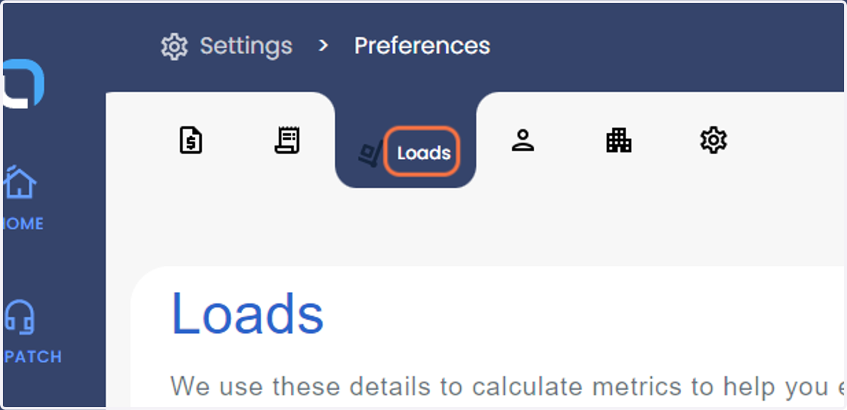 Click on Loads