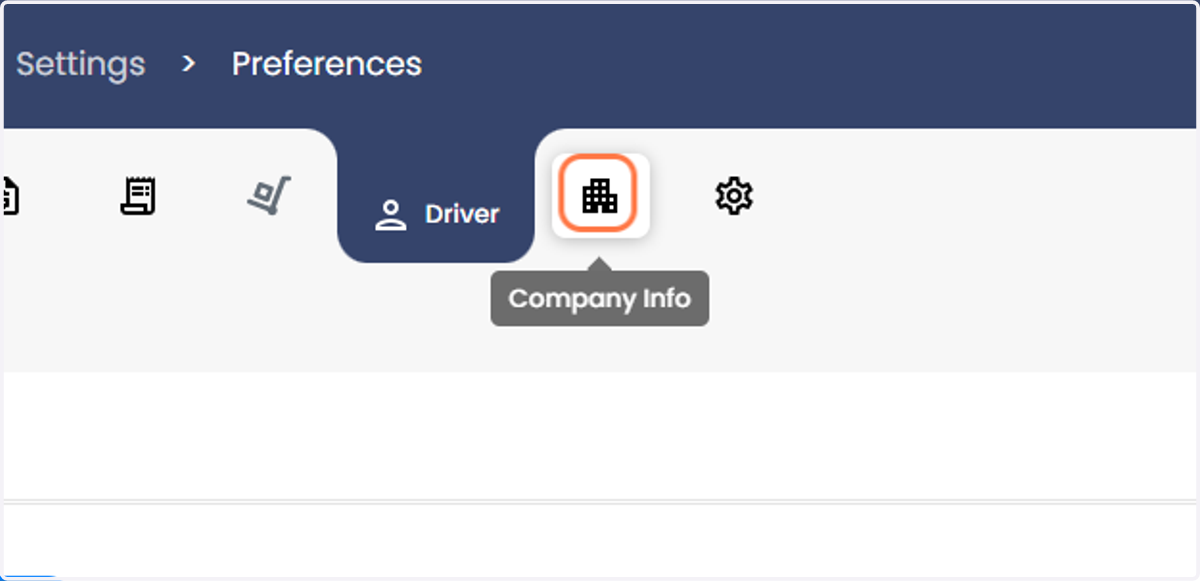 Click on Company Info