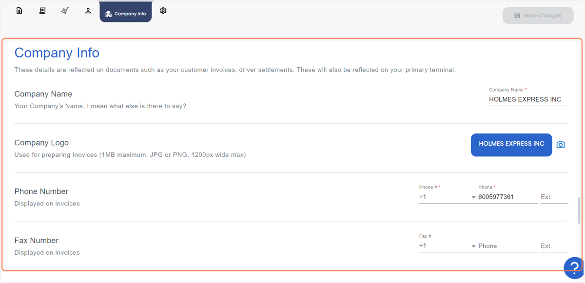 Under Company Info, you can add Company Preferences