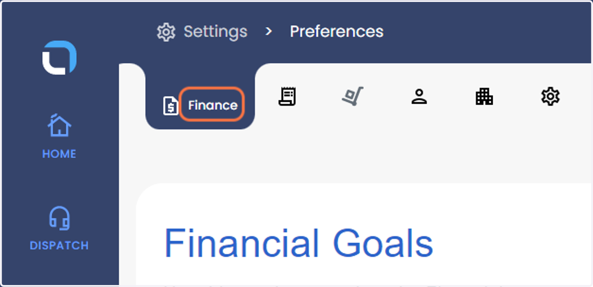Click on Finance