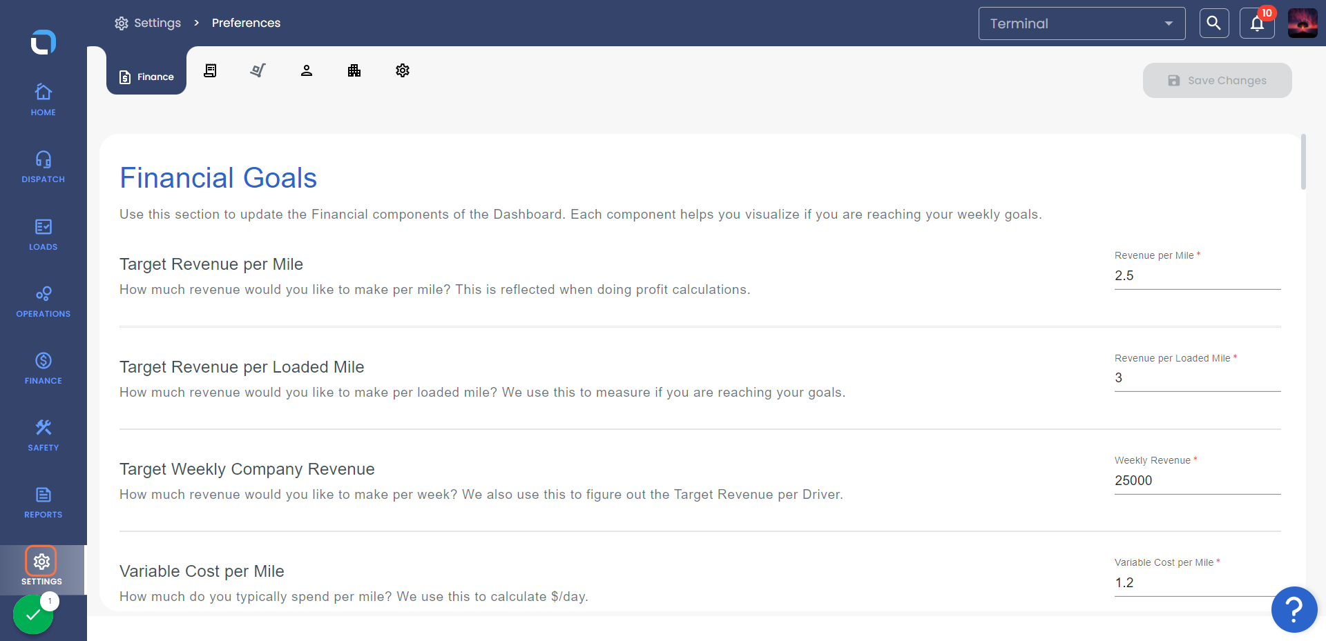 Click on Settings on the left side navigation bar