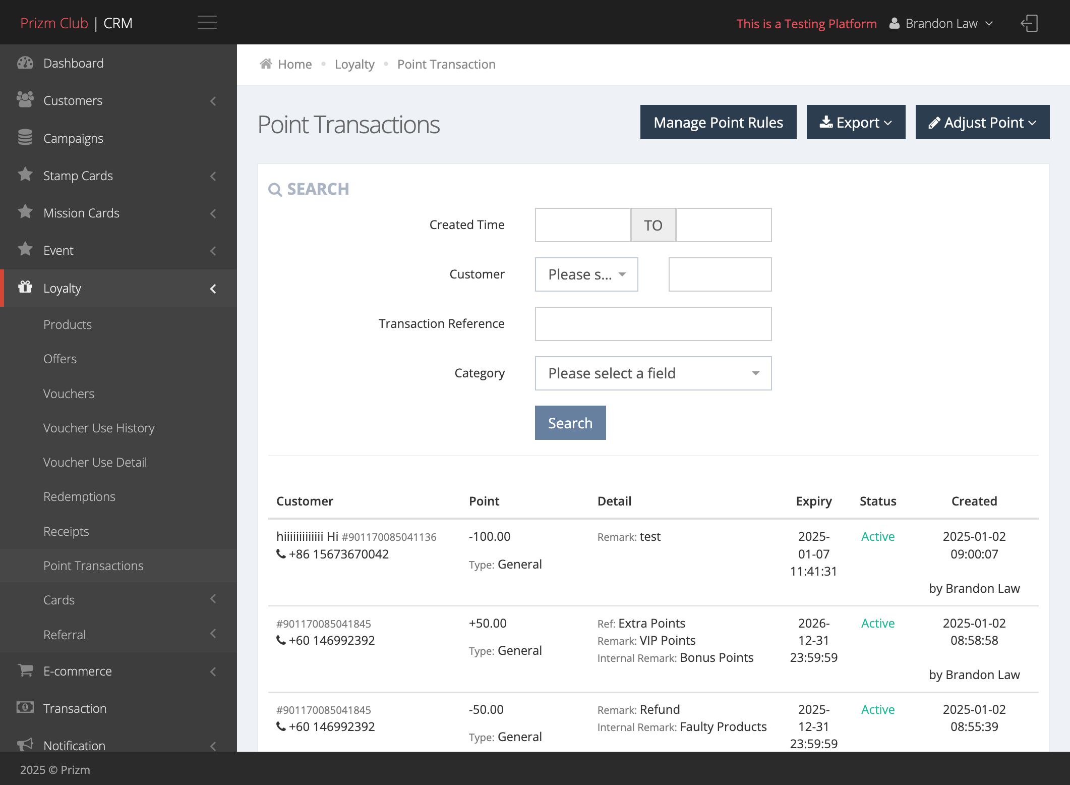 You can check the Point Transactions or adjust points and point rules as needed.