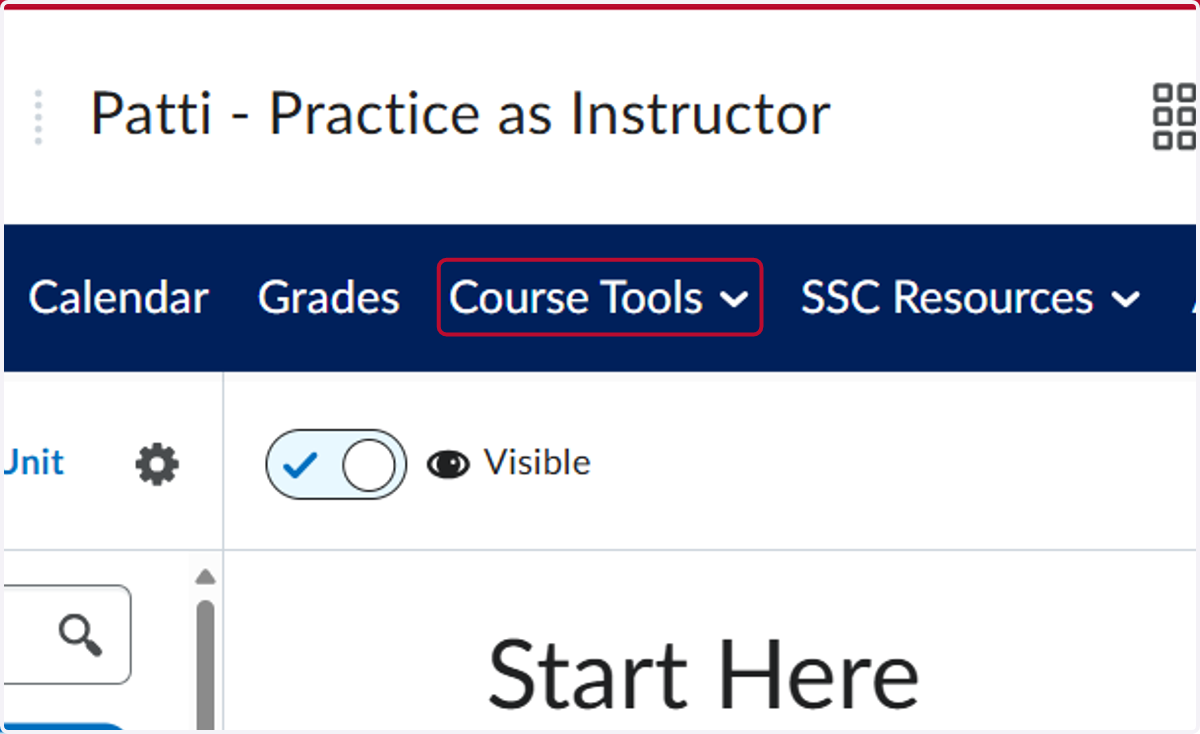 Click on Course Tools