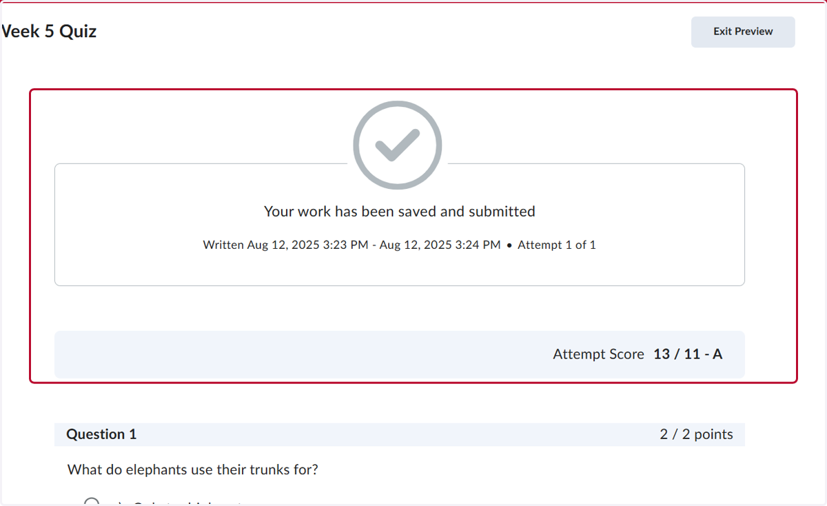 This screen will show you the feedback you allow.