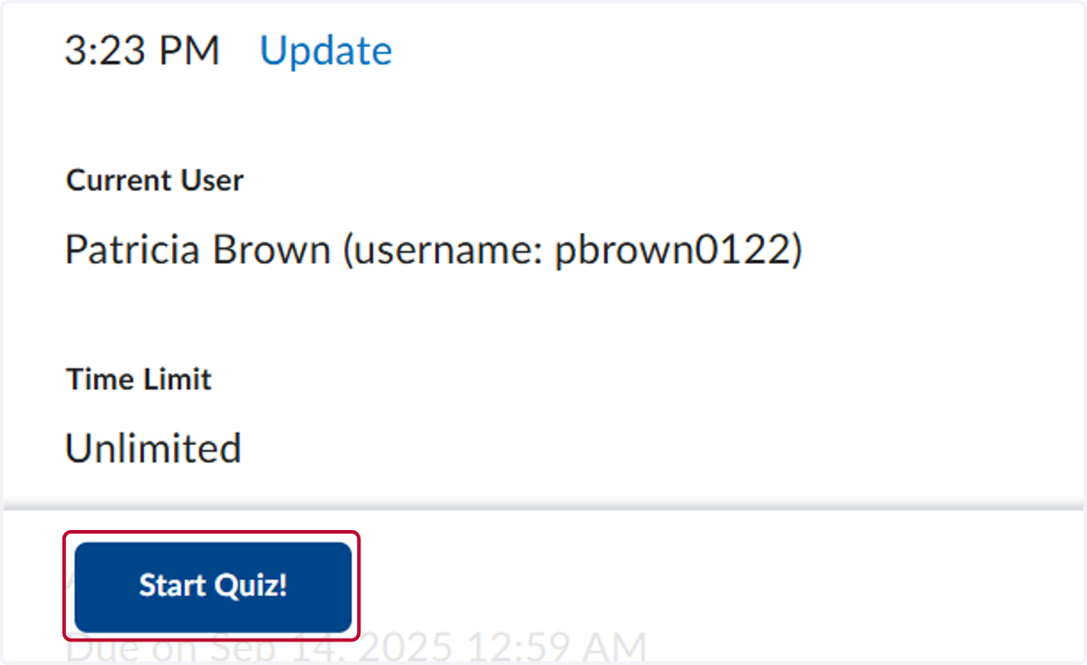 Click on Start Quiz!