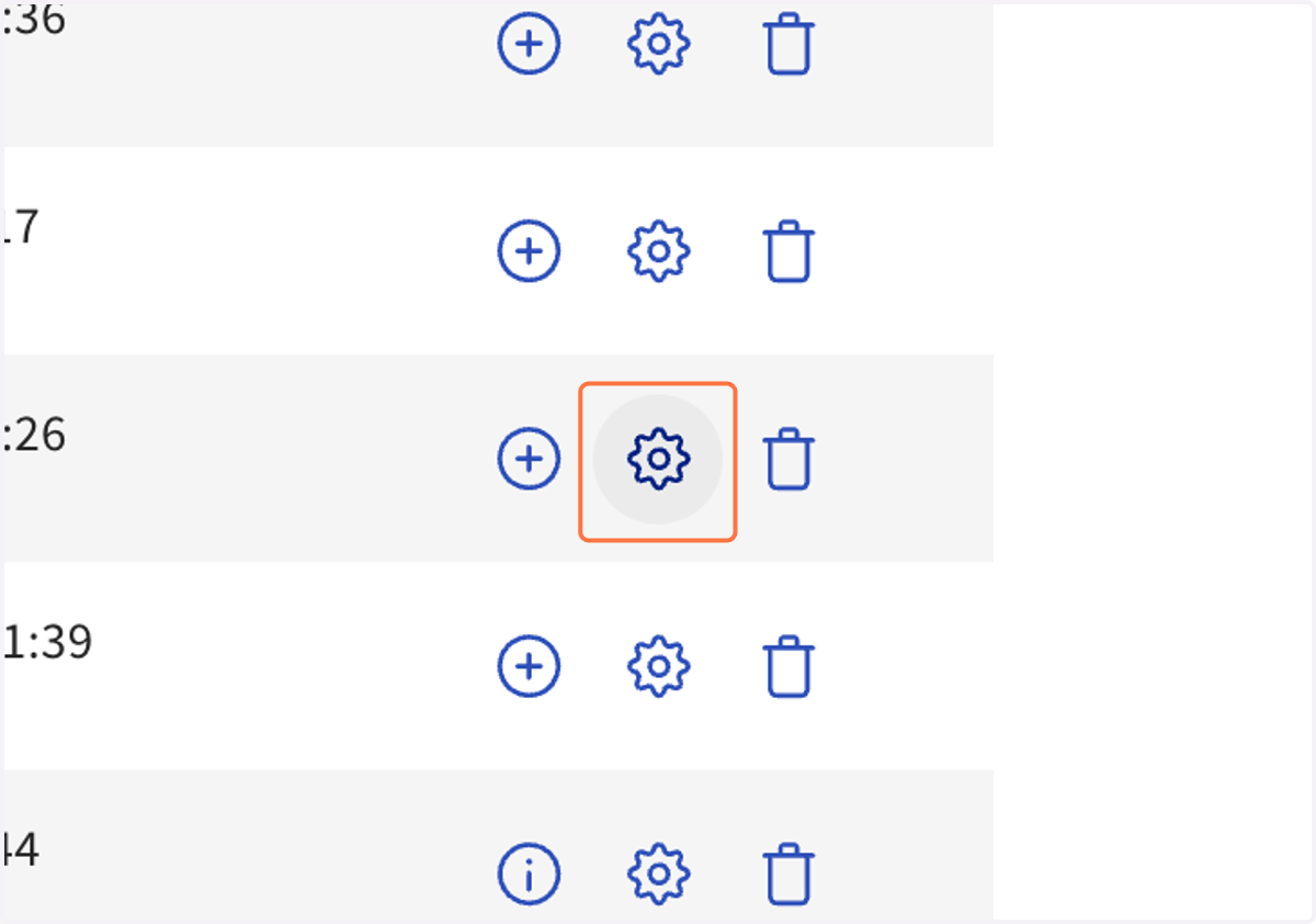 Your Manage Integrations page should now appear. Locate your new Stream App line - Click on the pinwheel for Manage IDs next to Stream