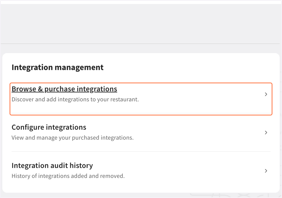 Click on Browse & purchase integrations…