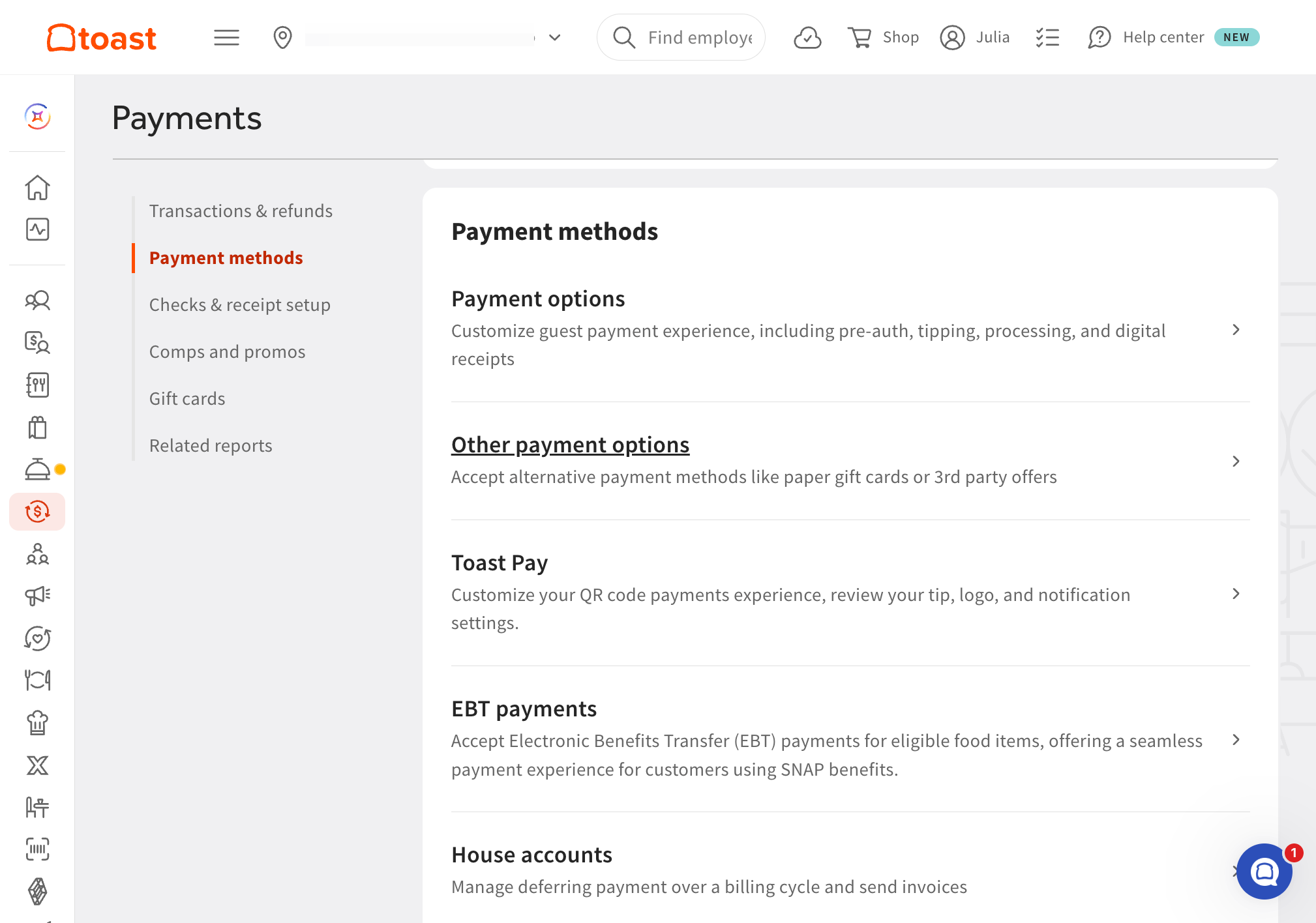 Click on Navigate to Other payment options