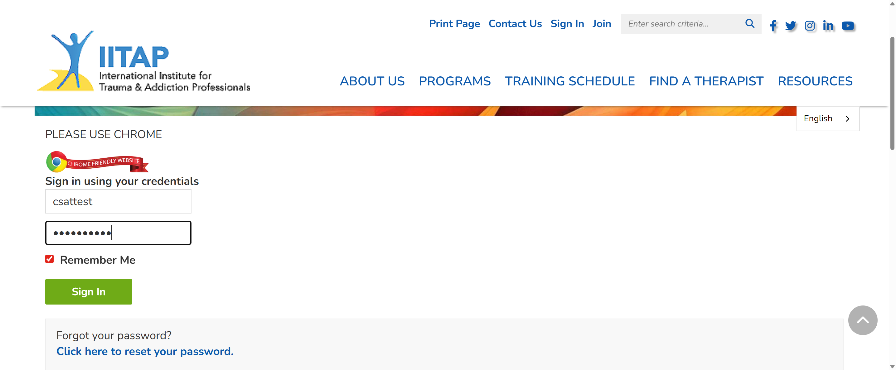Click on Sign In
