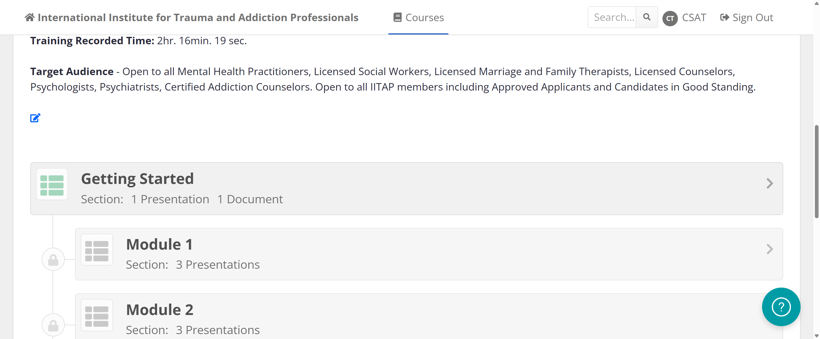 Click on Section - Getting Started