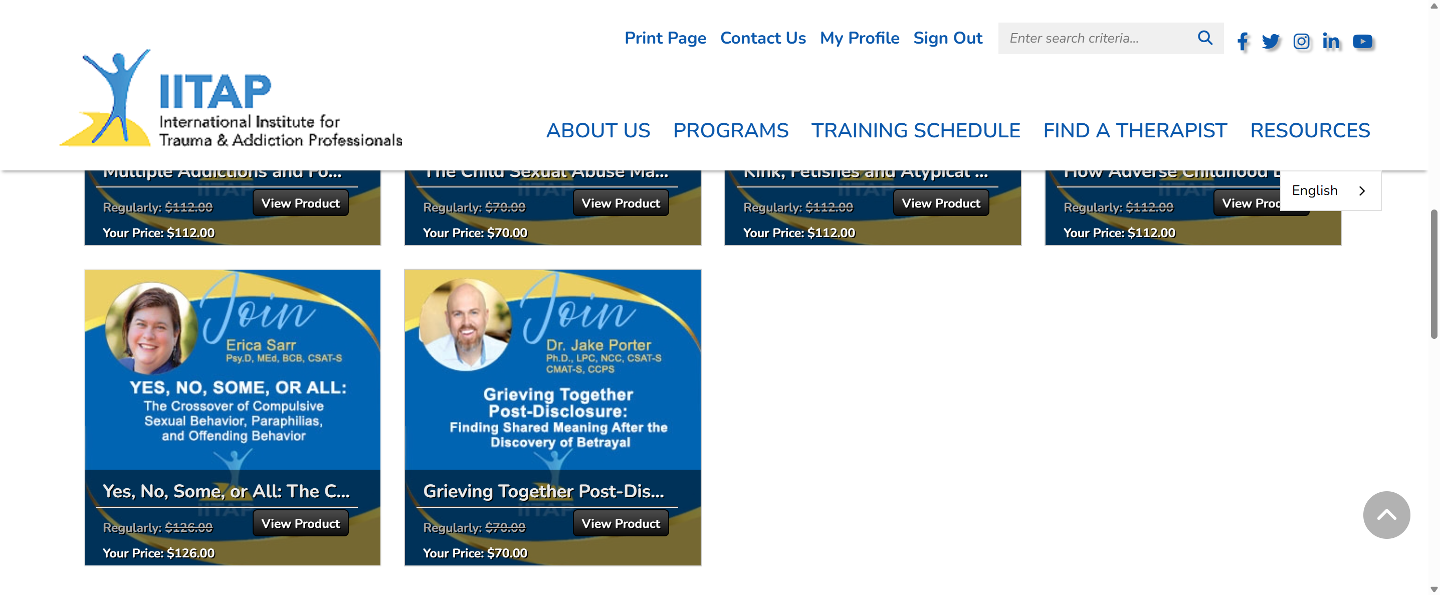 Browse through the catalog. When you are ready to purchase a training, click on the image.