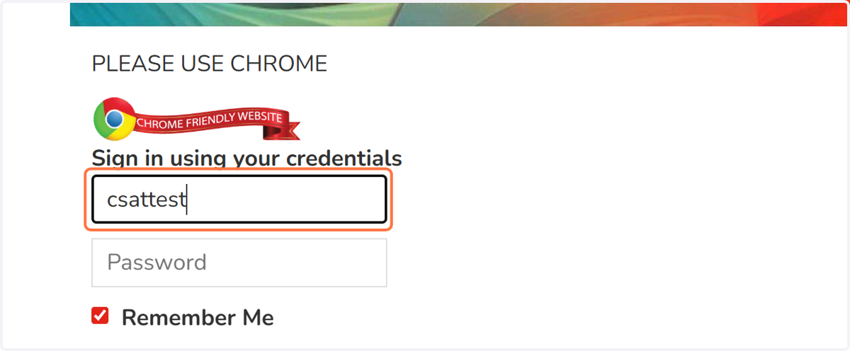 Type your username in text field