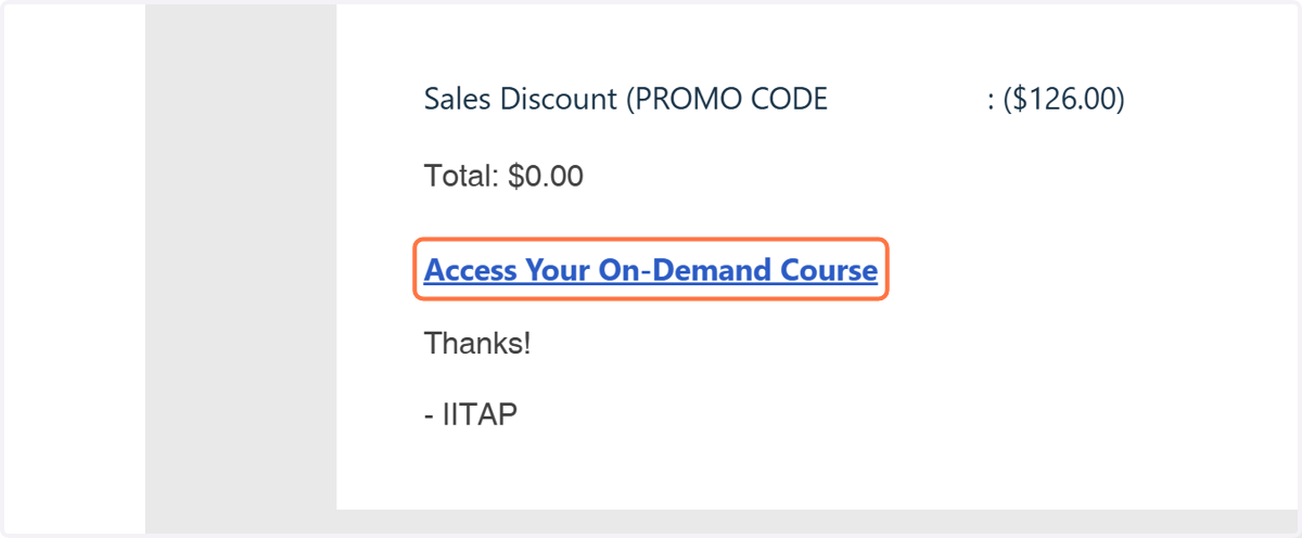 Click on Access Your On-Demand Course