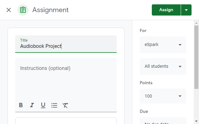 Type in a title of the assignment