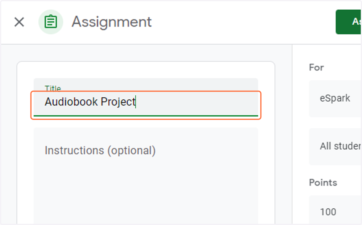 Type in a title of the assignment