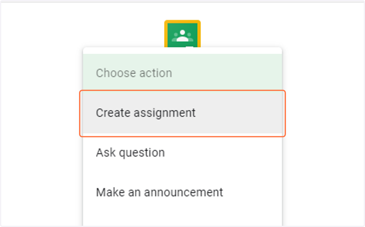 Click on Create assignment
