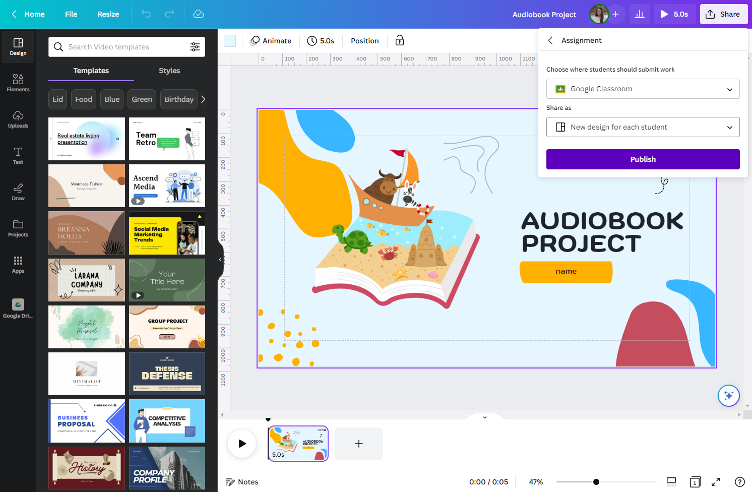 Click on Publish