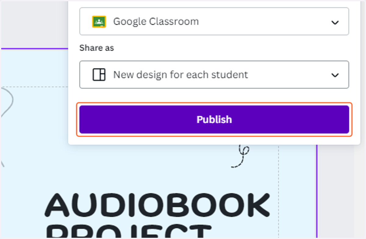 Click on Publish