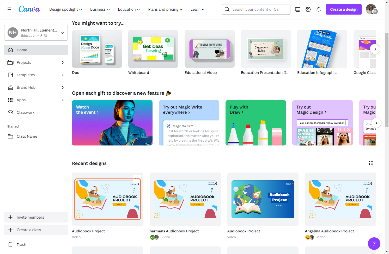 Click on the design you want to assign to students