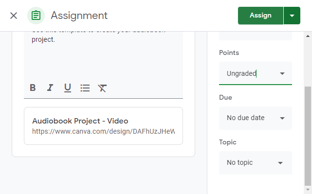 Click on Assign