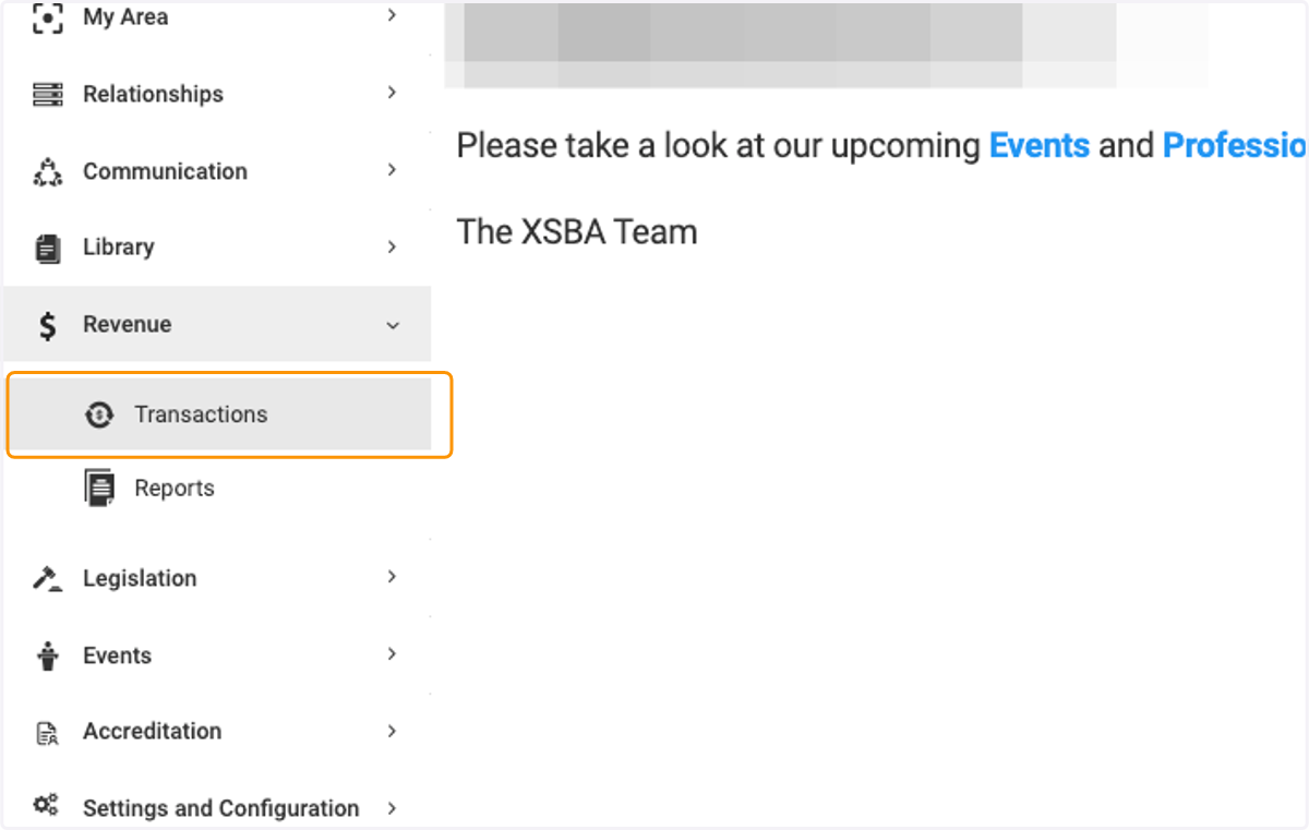 Click on Transactions