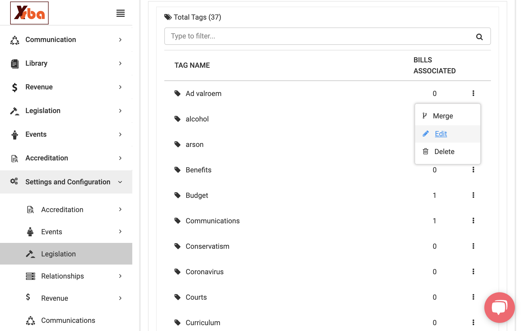 Click on 'Edit' to modify the naming convention of the tag