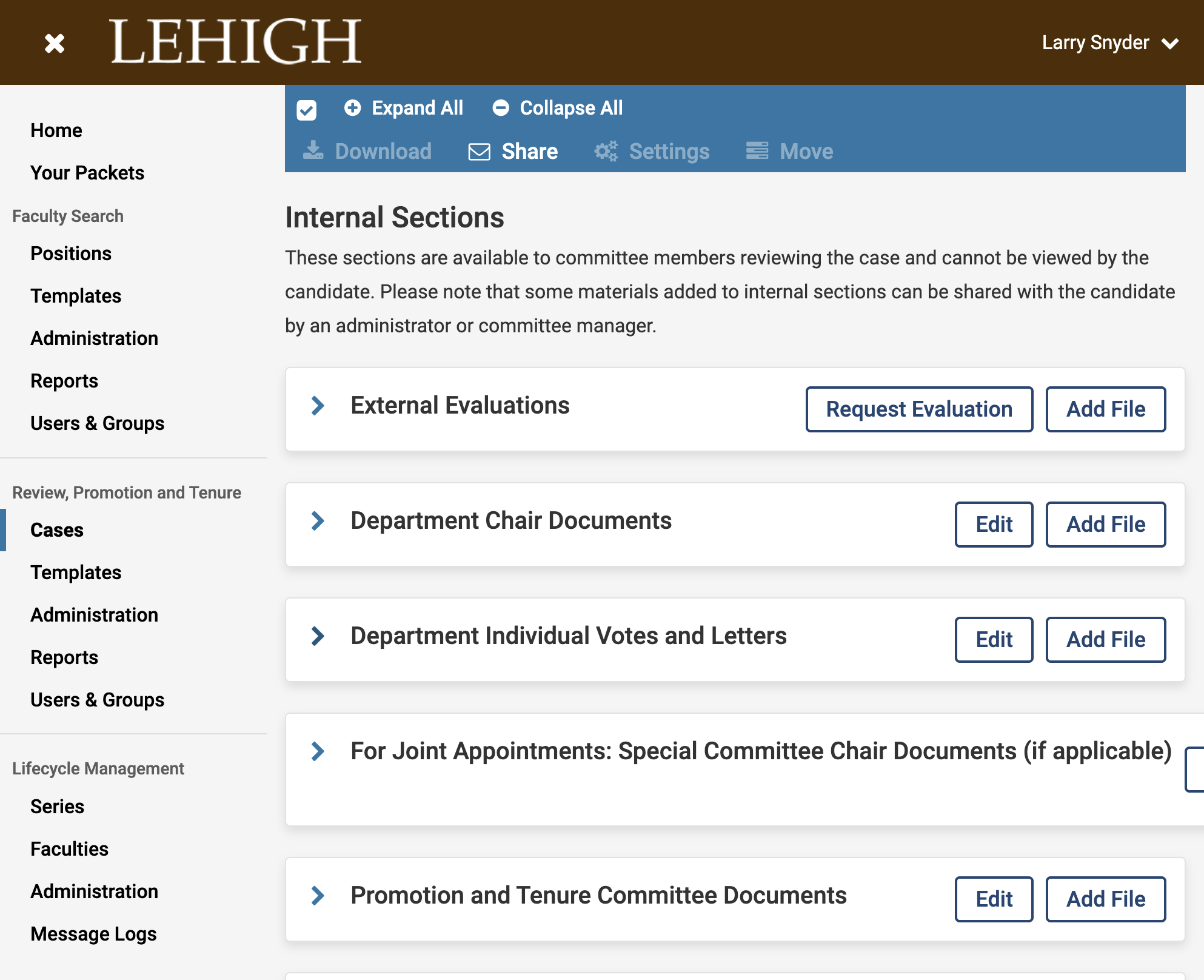 Expand the Department Individual Votes and Letters section
